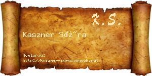 Kaszner Sára névjegykártya