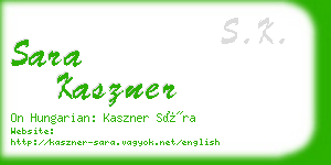 sara kaszner business card